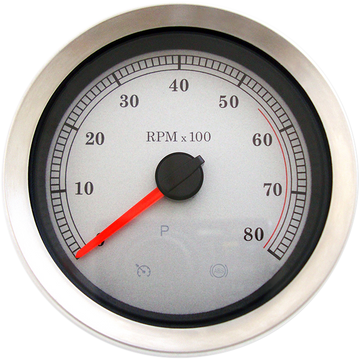 DRAG SPECIALTIES 4" Electronic Tachometer - White Face 83114S