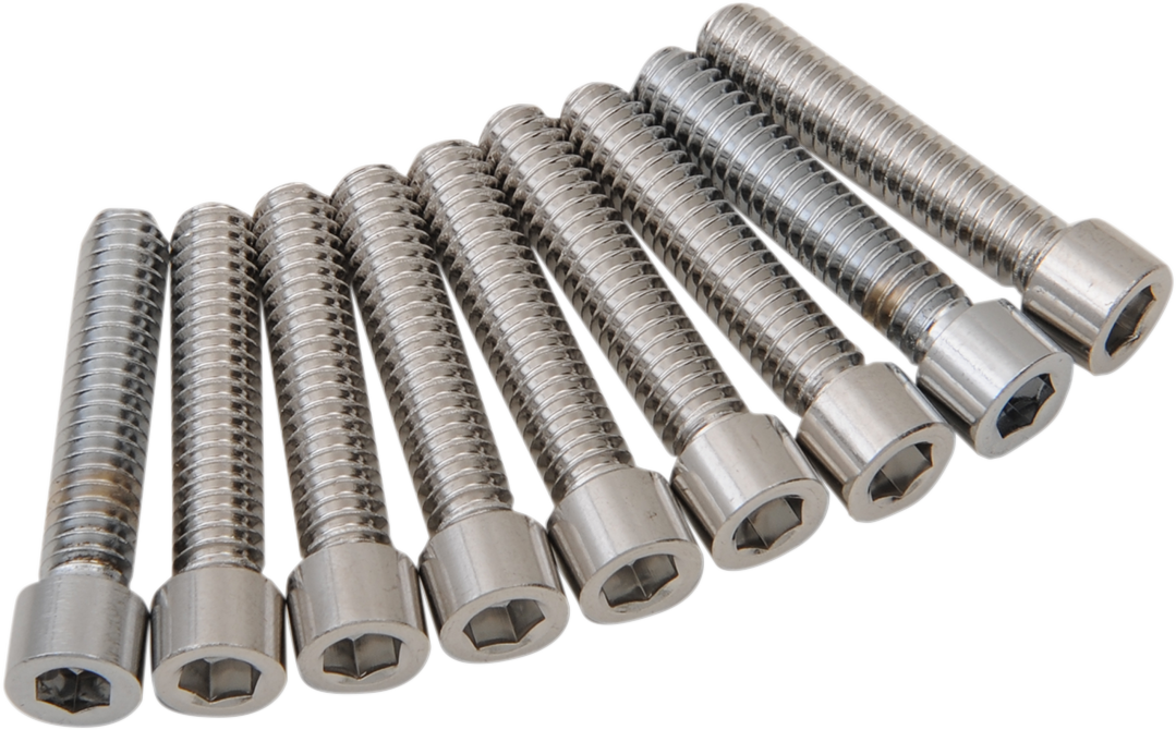 2401-0975 - DRAG SPECIALTIES Camshaft Cover Smooth Bolt Kit - Chrome - M8 MK779S