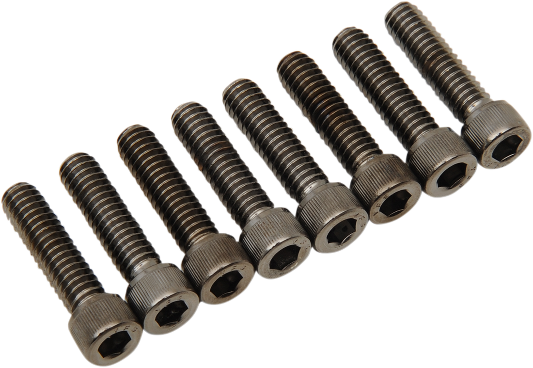 2401-1019 - DRAG SPECIALTIES Lifter Knurled Bolt Kit - Black/Chrome - M8 MK776BK