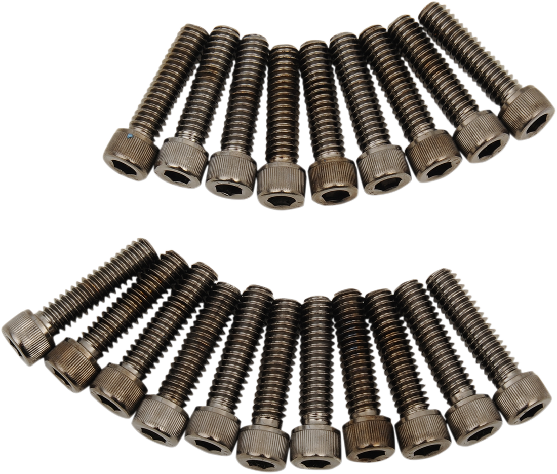 2401-1021 - DRAG SPECIALTIES Rocker Knurled Bolt Kit - Black/Chrome - M8 MK777BK