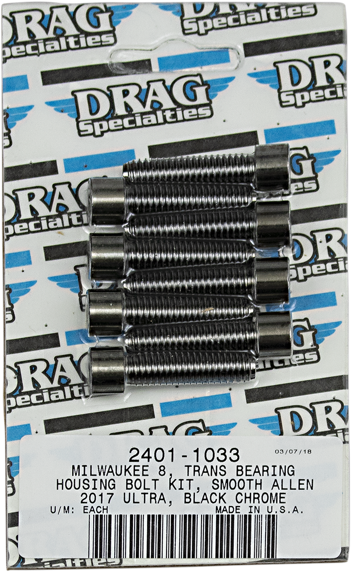 2401-1033 - DRAG SPECIALTIES Transmission Bearing Smooth Bolt Kit - M8 MK783SBK