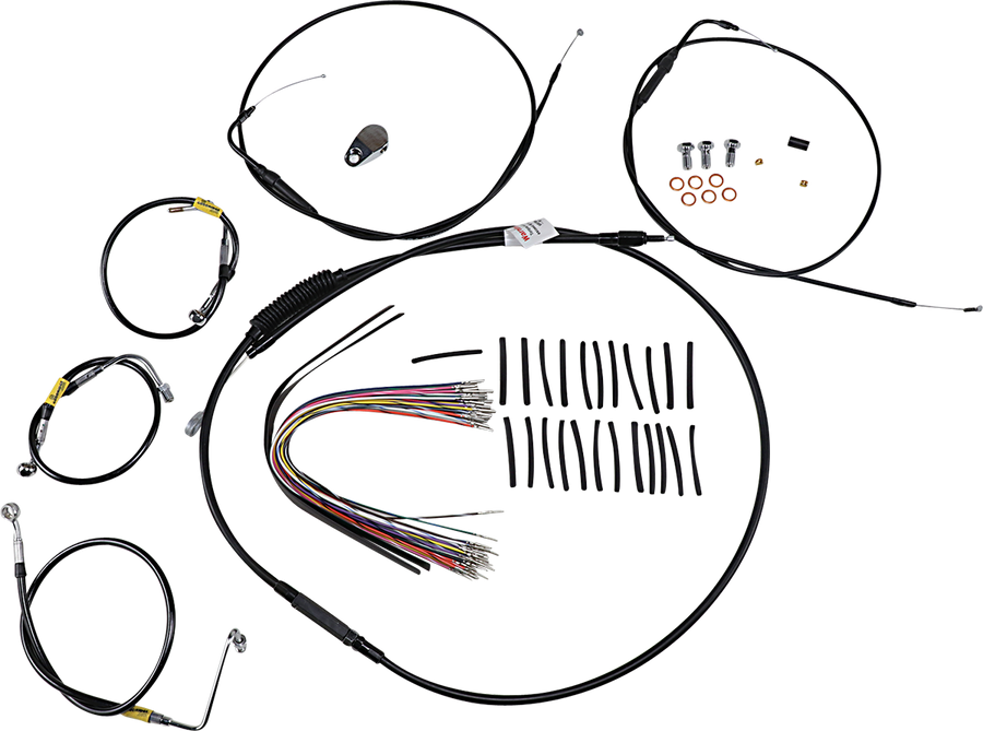 0662-0578 - BURLY BRAND Control Kit - Early Touring Bikes - 13" Bagger Bar Handlebars - Black B30-1290