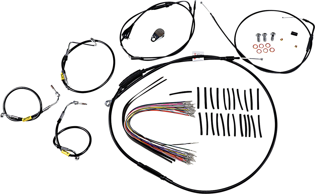 0662-0582 - BURLY BRAND Control Kit - Early Touring Bikes - 13" Bagger Bar Handlebars - Black B30-1294