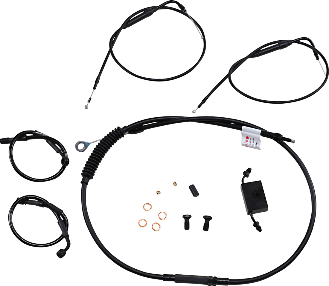 0662-0586 - BURLY BRAND Handlebar Cable and Brake Line Kit - Extended - Sportsters - Clubman Handlebars - ABS B30-1270