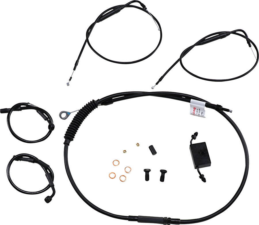 0662-0586 - BURLY BRAND Handlebar Cable and Brake Line Kit - Extended - Sportsters - Clubman Handlebars - ABS B30-1270