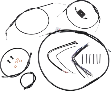 0662-0589 - BURLY BRAND Handlebar Cable and Brake Line Kit - Extended - Sportsters - 16" Ape Hanger Handlebars - ABS B30-1231
