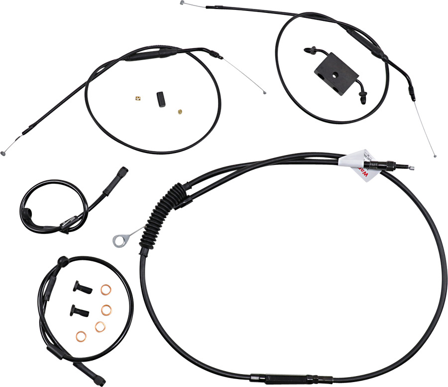 0662-0590 - BURLY BRAND Handlebar Cable and Brake Line Kit - Extended - Sportsters - Tracker/Scrambler Handlebars - ABS B30-1271
