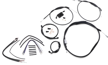 0662-0591 - BURLY BRAND Handlebar Cable and Brake Line Kit - Extended - Sportsters - 12" T-Bar Handlebars - ABS B30-1266