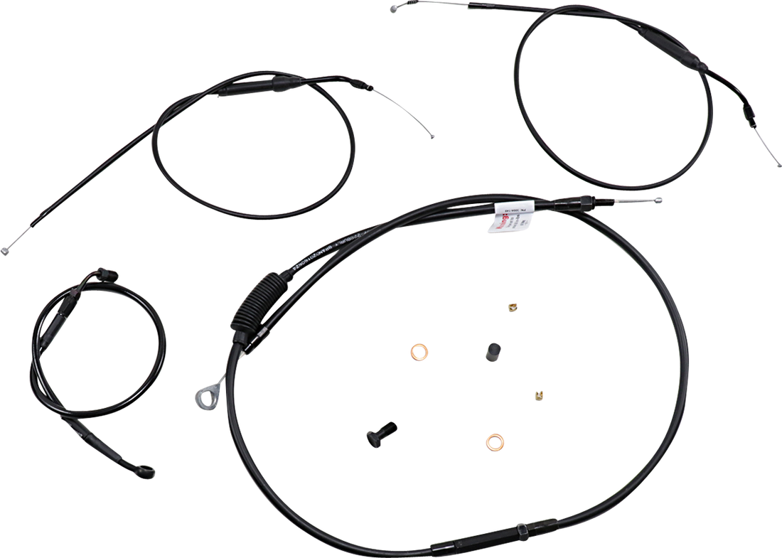 0662-0593 - BURLY BRAND Handlebar Cable and Brake Line Kit - Extended - Sportsters - Tracker/Scrambler Handlebars - ABS B30-1272