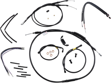 0662-0607 - BURLY BRAND Handlebar Cable and Brake Line Kit - 12" Wide Glide Gorilla Handlebars B30-1214