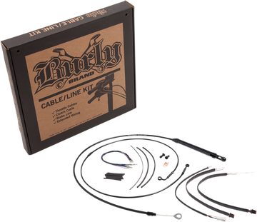 0662-0732 - BURLY BRAND Cable Kit - Jail Bar - 12" Handlebars - Black Vinyl B30-1262