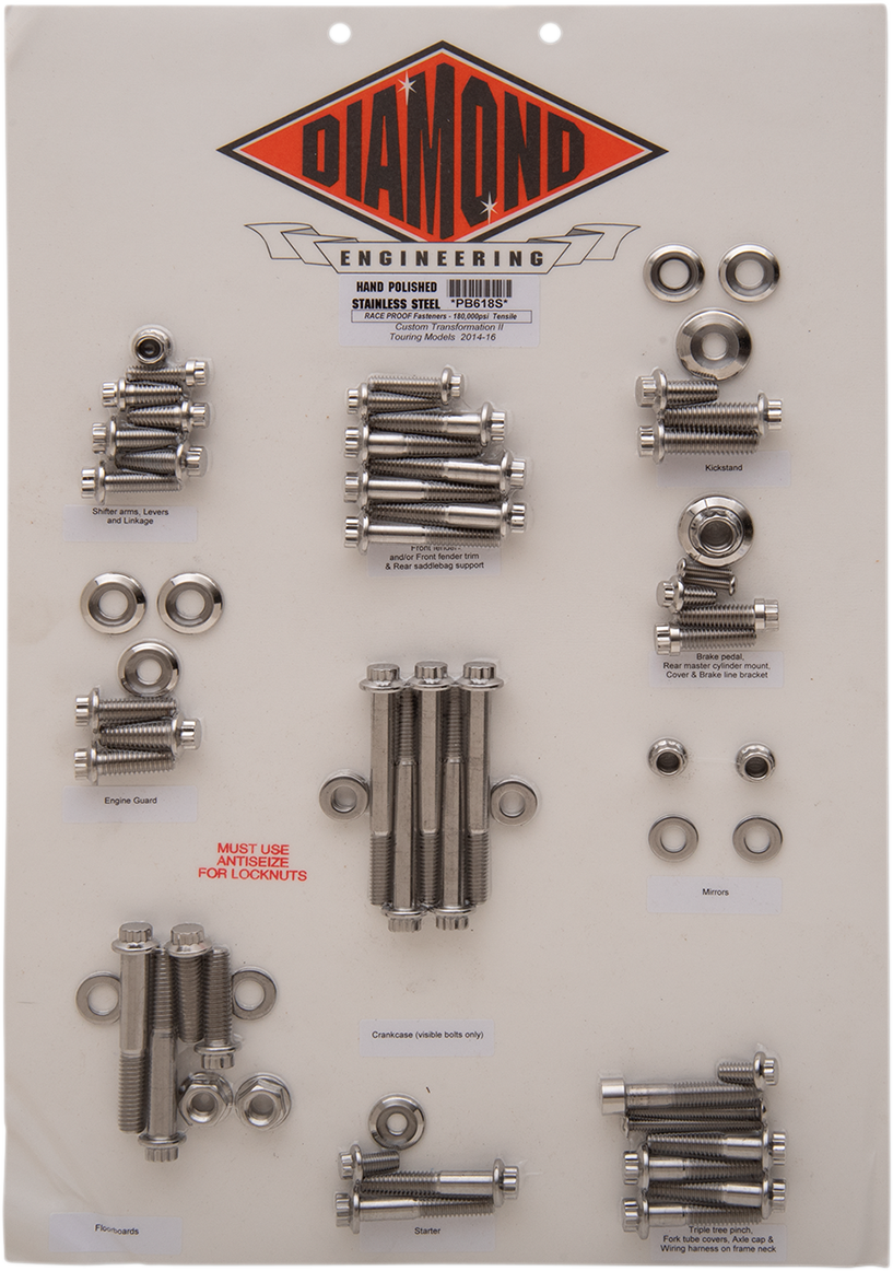 2401-1177 - DIAMOND ENGINEERING 12-Point Transformation Bolt Kit - '14-'16 PB618S