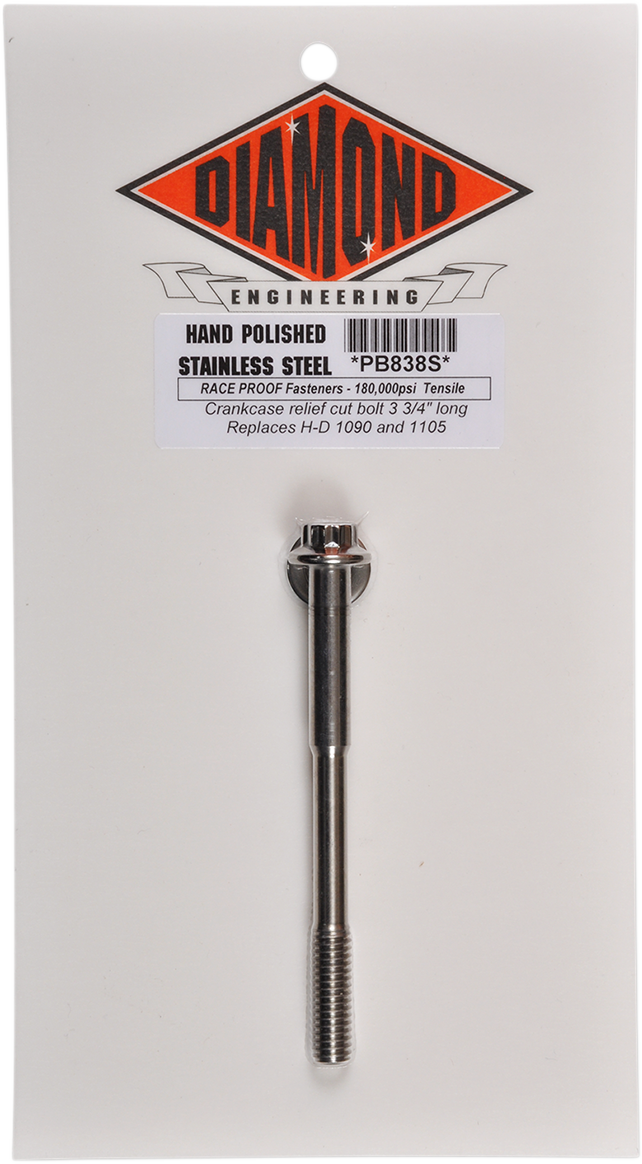 2401-1190 - DIAMOND ENGINEERING 12-Point Crankcase Bolt - Twin Cam - 3.75" PB838S
