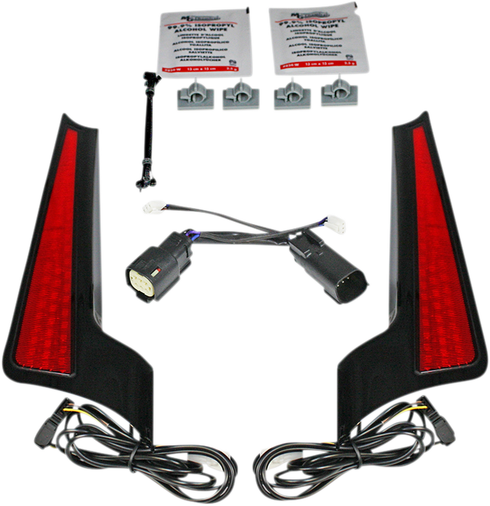 2040-2516 - CUSTOM DYNAMICS Fascia LED Light Panels - Black/Red CD-FASCIA-SS6RB