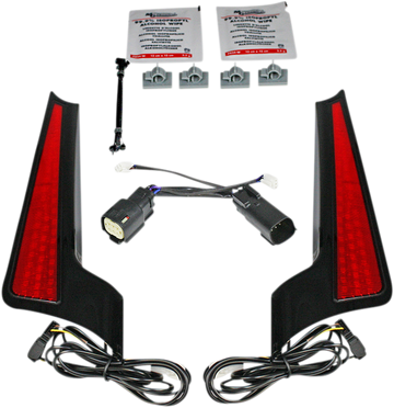 2040-2516 - CUSTOM DYNAMICS Fascia LED Light Panels - Black/Red CD-FASCIA-SS6RB