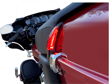 2040-2540 - CUSTOM DYNAMICS Sequential Tour Pak Seat Back Rest LED Lights - Black/Red - FLH CD-TPBR-14-RB